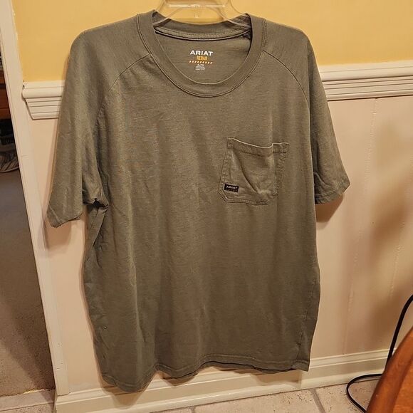 Ariat Rebar Men's Army Green T-Shirt Size XL - Picture 1 of 4